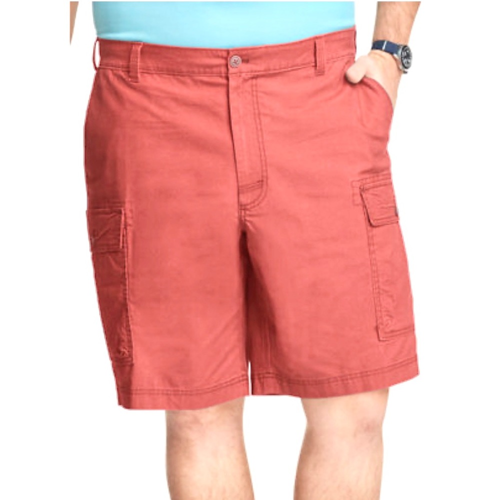 Caribbean Joe brick red cargo shorts